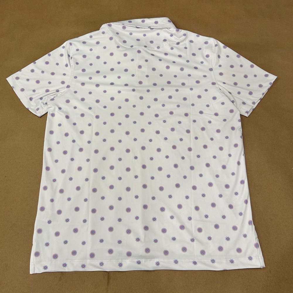 Kenneth Cole White Golf‎ Polo Shirt Illuminating Lights Mens Small NWT - Picture 6 of 7
